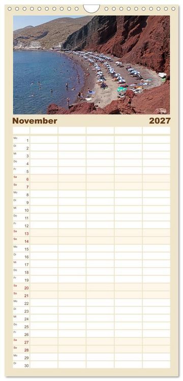 Produktbild: Familienplaner 2027 - Die Kykladen - Inseln im &Auml;g&auml;ischen Meer mit 5 Spalten (Wandkalender, 21 x 45 cm) CALVENDO