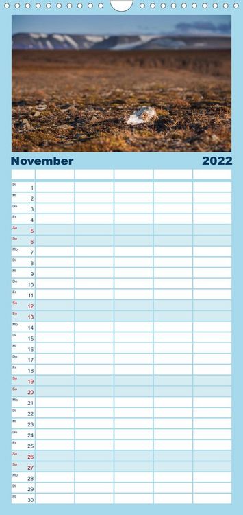Produktbild: Familienplaner Spitzbergen - Wild.Rau.Ungez&auml;hmt. (Wandkalender 2022 , 21 cm x 45 cm, hoch)