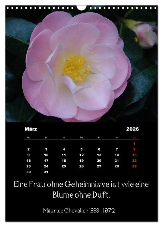 Produktbild: Spr&uuml;che und Zitate ber&uuml;hmter Personen &uuml;ber Blumen und Natur (Wandkalender 2026 DIN A3 hoch), CALVENDO Monatskalender
