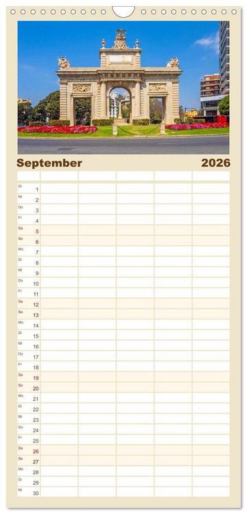 Produktbild: Familienplaner 2026 - Zauberhaftes Valencia mit 5 Spalten (Wandkalender, 21 x 45 cm) CALVENDO