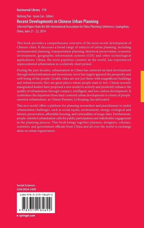 Produktbild: Recent Developments in Chinese Urban Planning