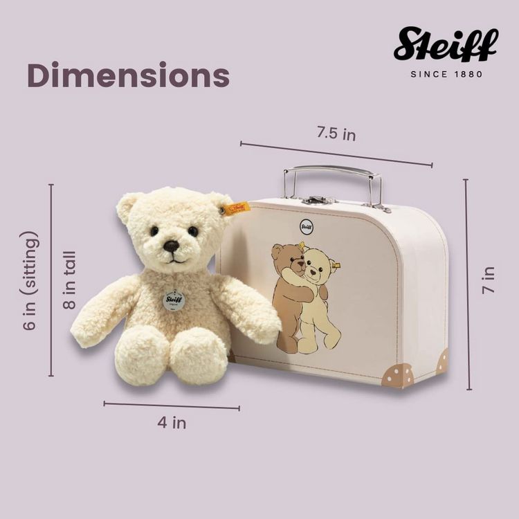Produktbild: Steiff 114038 - Teddyb&auml;r Mila im Koffer, vanille, 21 cm
