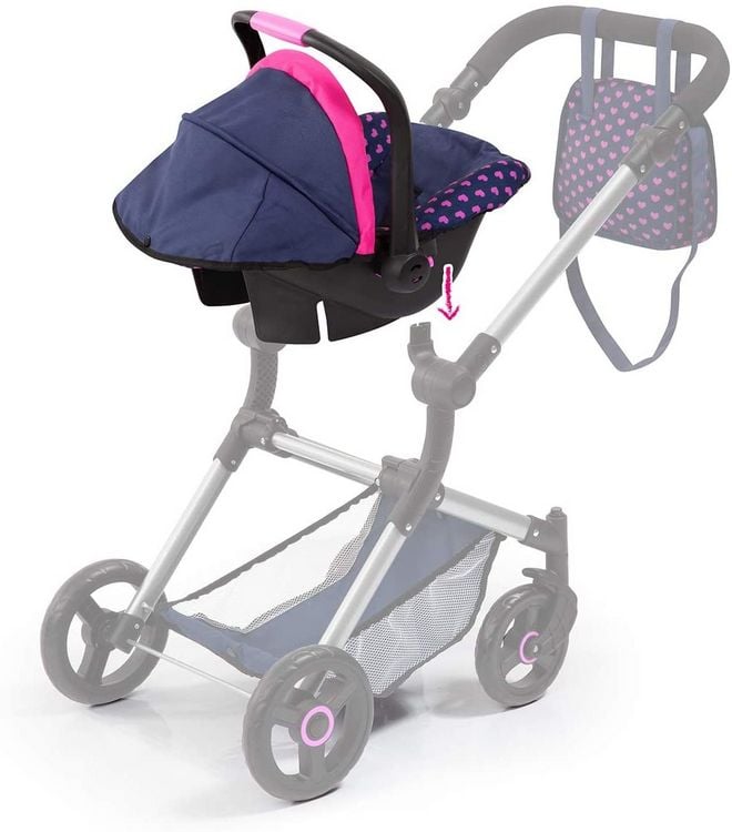 Produktbild: Bayer Design 67954AA - Puppen-Autositz Deluxe Car Seat, mit Dach, Einhorn-Motiv, blau/pink