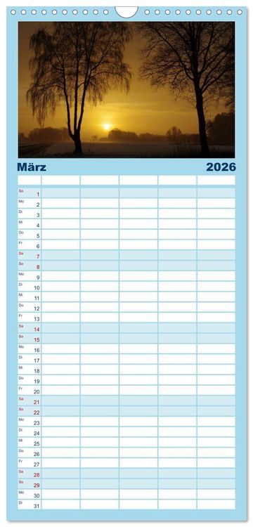 Produktbild: Familienplaner 2026 - Natur Bilder Kalender mit 5 Spalten (Wandkalender, 21 x 45 cm) CALVENDO