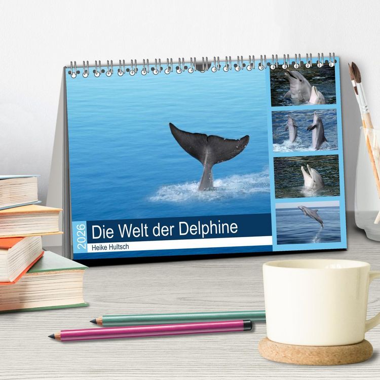 Produktbild: Die Welt der Delphine (Tischkalender 2026 DIN A5 quer), CALVENDO Monatskalender