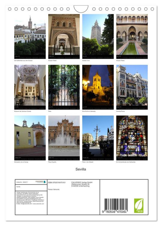 Produktbild: Sevilla (Wandkalender 2026 DIN A4 hoch), CALVENDO Monatskalender
