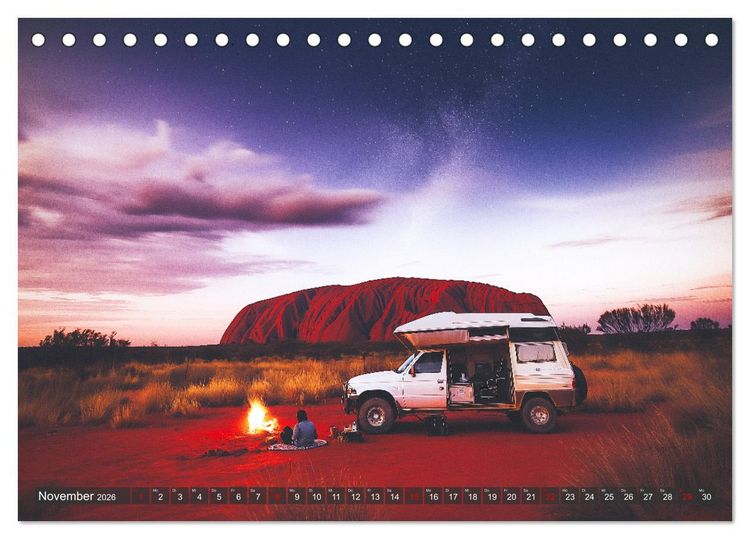 Produktbild: Abenteuer Wildcamping - Mit dem Camper um die Welt (Tischkalender 2026 DIN A5 quer), CALVENDO Monatskalender