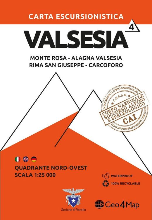 Produktbild: Valsesia Nord Ovest 1:25000