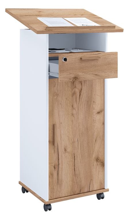 Produktbild: Holz Stehpult Rednerpult Stehtisch Rollen Melta T