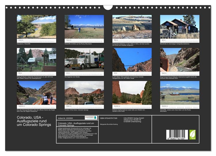 Produktbild: Colorado, USA - Ausflugsziele rund um Colorado Springs (Wandkalender 2026 DIN A3 quer), CALVENDO Monatskalender