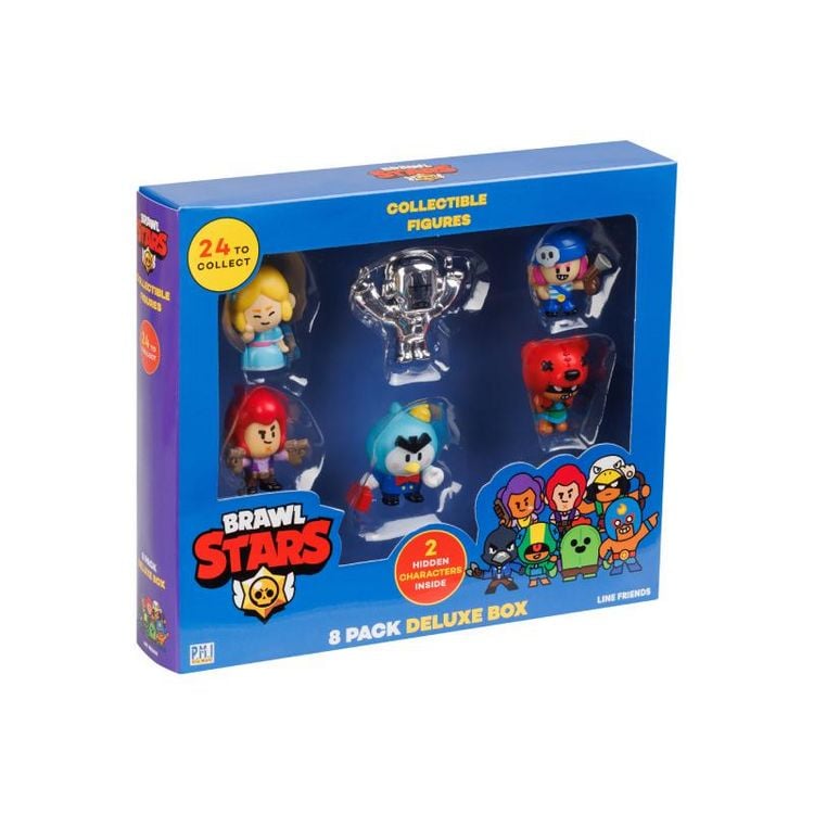 Produktbild: Brawl Stars Figuren 8er Pack Deluxe Geschenkverpackung inkl. 2 seltene, 4 cm