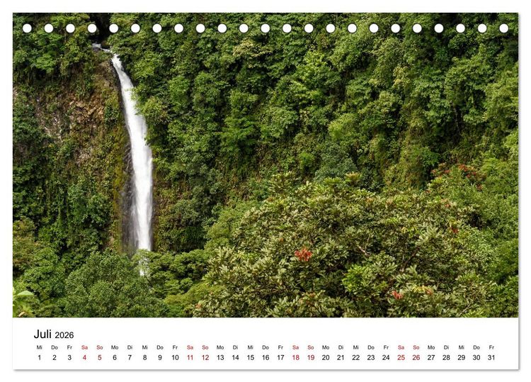 Produktbild: Costa Rica - das Naturparadies (Tischkalender 2026 DIN A5 quer), CALVENDO Monatskalender