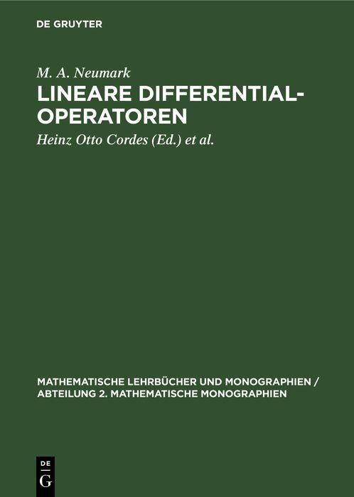 Produktbild: Lineare Differentialoperatoren