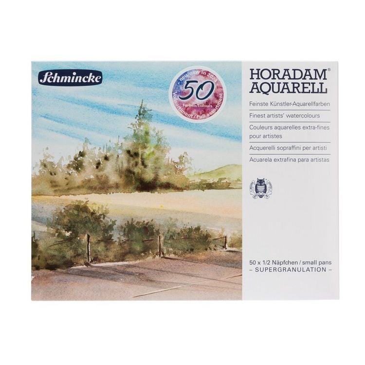 Produktbild: Schmincke Horadam Aquarell, Holzkasten, 50 x 1/2 N&auml;pfchen