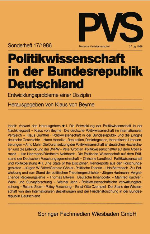 Produktbild: Politikwissenschaft in der Bundesrepublik Deutschland