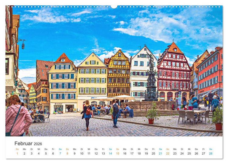 Produktbild: T&uuml;bingen - Die schw&auml;bische Universit&auml;tsstadt (hochwertiger Premium Wandkalender 2026 DIN A2 quer), Kunstdruck in Hochglanz