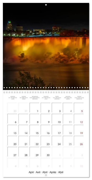 Produktbild: NIAGARA FALLS Idyllic impressions by day and night (Wall Calendar 2026 12 &times; 12 Inch) CALVENDO 12 Month Wall Calendar