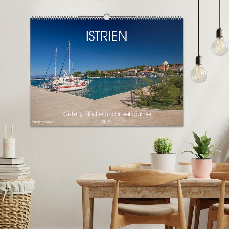 Produktbild: Istrien &ndash; K&uuml;sten, St&auml;dte und Inseltr&auml;ume (Wandkalender 2027 DIN A2 quer), CALVENDO Monatskalender