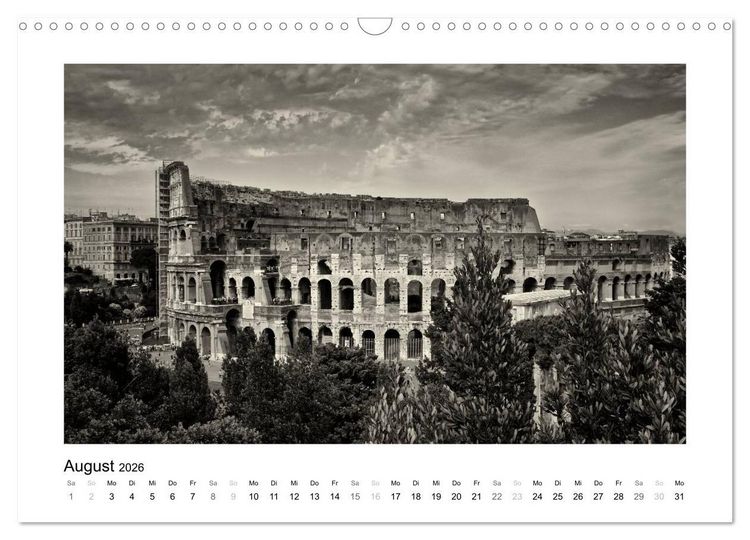 Produktbild: Rom in schwarz - weiss (Wandkalender 2026 DIN A3 quer), CALVENDO Monatskalender