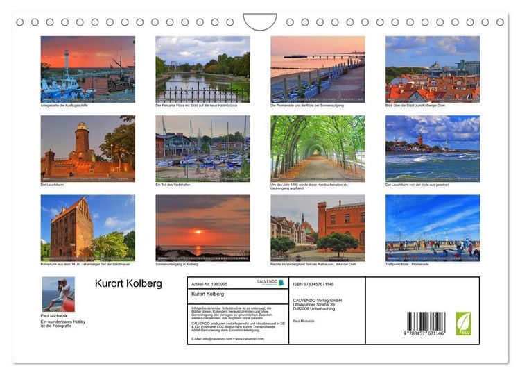 Produktbild: Kurort Kolberg (Wandkalender 2026 DIN A4 quer), CALVENDO Monatskalender
