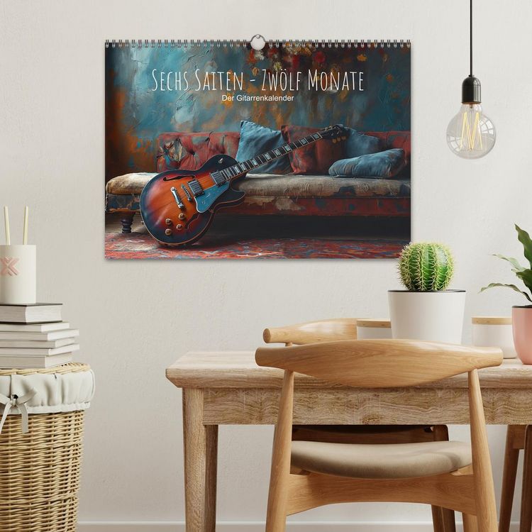 Produktbild: Sechs Saiten, Zw&ouml;lf Monate - Der Gitarrenkalender (Wandkalender 2026 DIN A3 quer), CALVENDO Monatskalender
