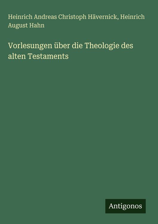 Produktbild: Vorlesungen &uuml;ber die Theologie des alten Testaments