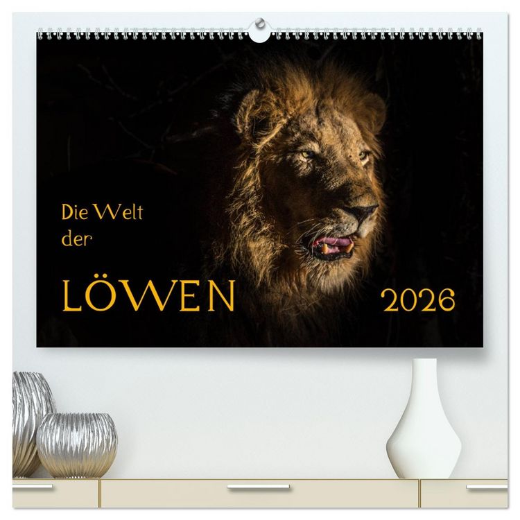 Produktbild: Die Welt der L&ouml;wen (hochwertiger Premium Wandkalender 2026 DIN A2 quer), Kunstdruck in Hochglanz