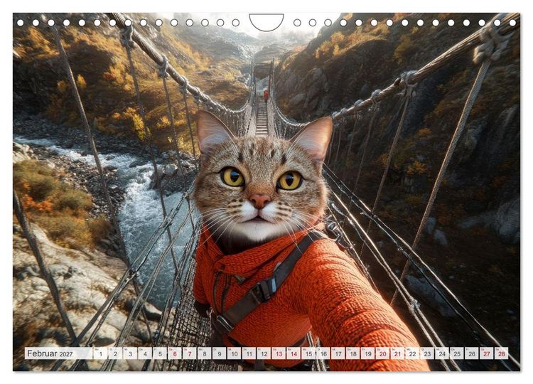 Produktbild: KATZEN-SELFIES Tierische Reiselust (Wandkalender 2027 DIN A4 quer), CALVENDO Monatskalender