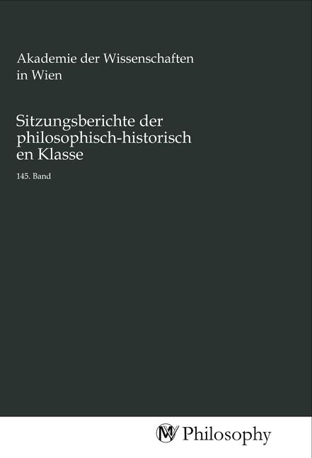 Produktbild: Sitzungsberichte der philosophisch-historischen Klasse