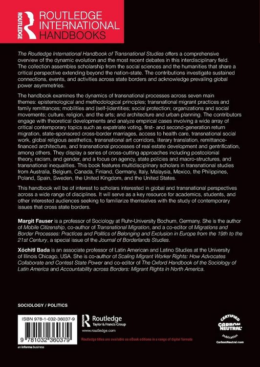 Produktbild: The Routledge International Handbook of Transnational Studies