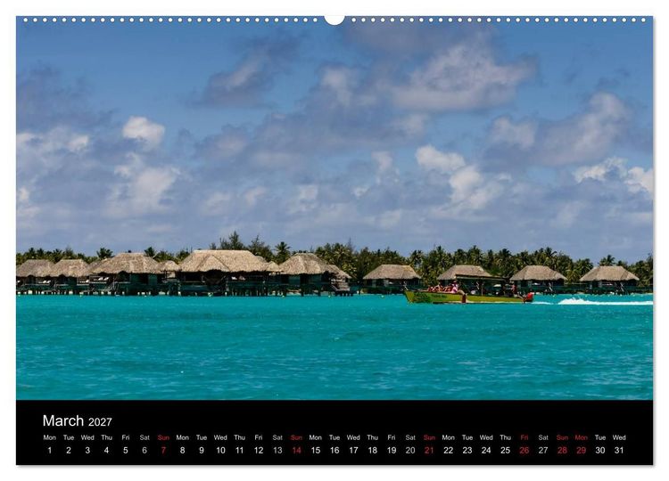 Produktbild: Bora Bora, Paradise islands (High Quality Premium Wall Calendar 2027 DIN A2 landscape),CALVENDO 12 Month Wall Calendar