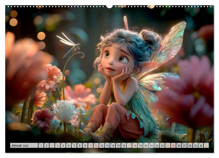 Produktbild: Zauberlicht und Elfenfl&uuml;gel (hochwertiger Premium Wandkalender 2026 DIN A2 quer), Kunstdruck in Hochglanz