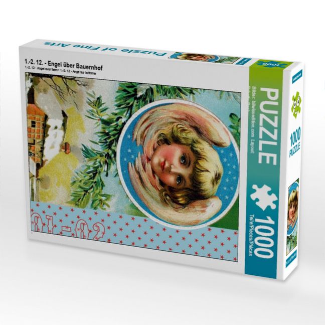 Produktbild: CALVENDO Puzzle 1.-2. 12. - Engel &uuml;ber Bauernhof | 1000 Teile Lege-Gr&ouml;&szlig;e 64x48cm Foto-Puzzle f&uuml;r gl&uuml;ckliche Stunden