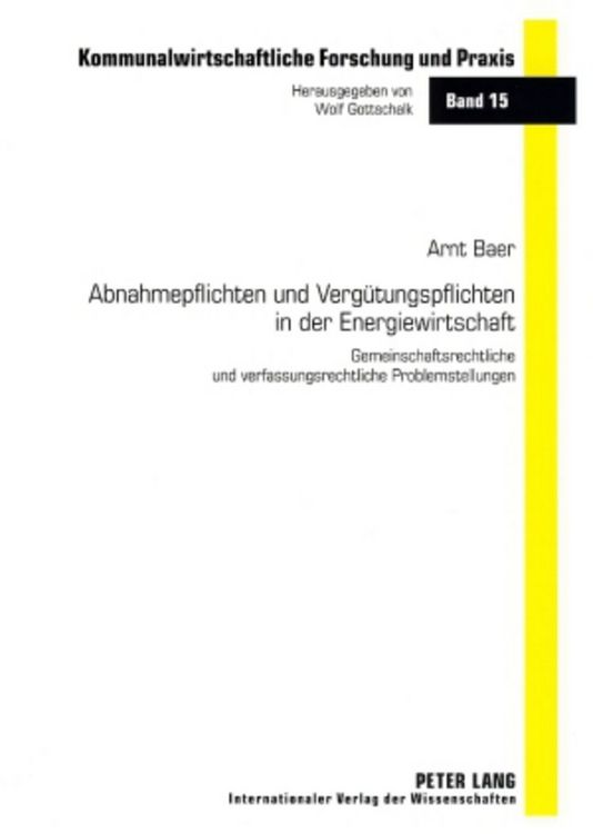 Produktbild: Abnahmepflichten und Verguetungspflichten in der Energiewirtschaft