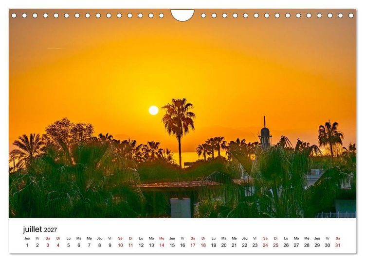 Produktbild: Couchers de soleil magiques &ndash; Jeux de lumi&egrave;re entre ciel et terre (Calendrier mural 2027 DIN A4 vertical), CALVENDO calendrier mensuel