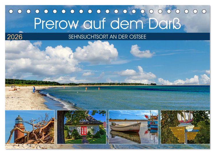 Produktbild: Prerow auf dem Dar&szlig; - Sehnsuchtsort an der Ostsee (Tischkalender 2026 DIN A5 quer), CALVENDO Monatskalender
