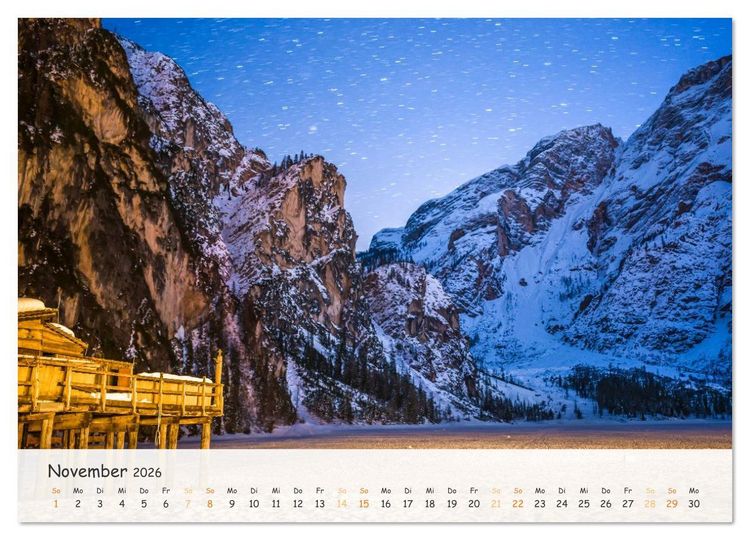 Produktbild: Pragser Wildsee - Traumziel in den Dolomiten (hochwertiger Premium Wandkalender 2026 DIN A2 quer), Kunstdruck in Hochglanz