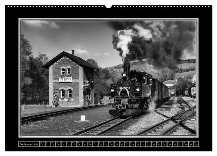 Produktbild: Unter Dampf - Mit der Pre&szlig;nitztalbahn durchs Erzgebirge (Wandkalender 2026 DIN A2 quer), CALVENDO Monatskalender