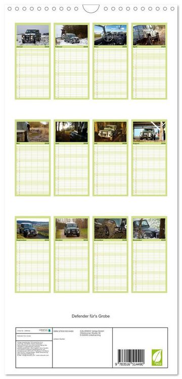 Produktbild: Familienplaner 2026 - Defender f&uuml;r's Grobe mit 5 Spalten (Wandkalender, 21 x 45 cm) CALVENDO