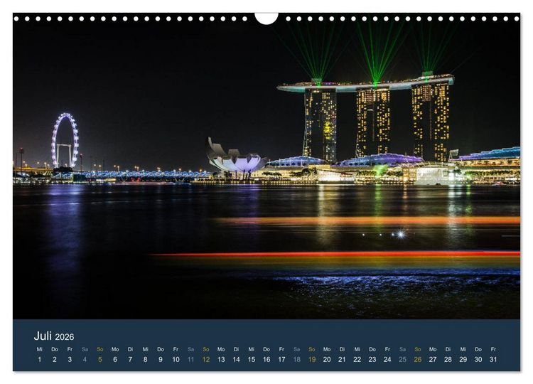 Produktbild: Singapur bei Nacht und Tag (Wandkalender 2026 DIN A3 quer), CALVENDO Monatskalender