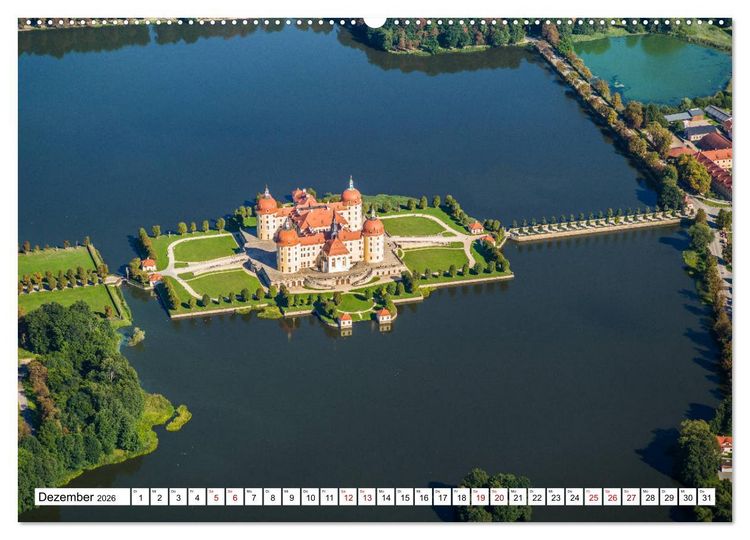 Produktbild: Sachsens Glanz - historische H&ouml;hepunkte aus der Vogelperspektive (hochwertiger Premium Wandkalender 2026 DIN A2 quer), Kunstdruck in Hochglanz