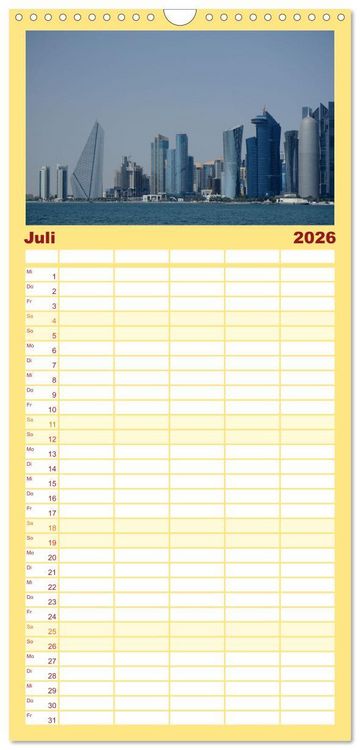 Produktbild: Familienplaner 2026 - Doha, die arabische Welt im Aufbruch mit 5 Spalten (Wandkalender, 21 x 45 cm) CALVENDO