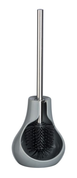 Produktbild: Keramik WC-Garnitur Mod. Drop Neo Grau Keramik, mit hygienischer Silikonb&uuml;rste
