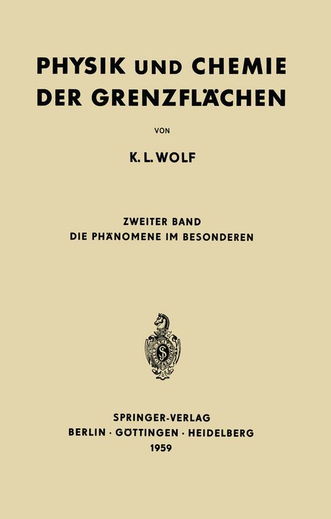 Produktbild: Physik und Chemie der Grenzfl&auml;chen