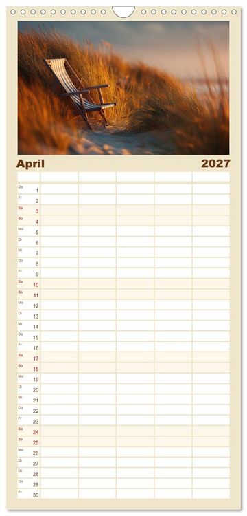 Produktbild: Familienplaner 2027 - St&uuml;hle K&ouml;rbe Liegen mit 5 Spalten (Wandkalender, 21 x 45 cm) CALVENDO