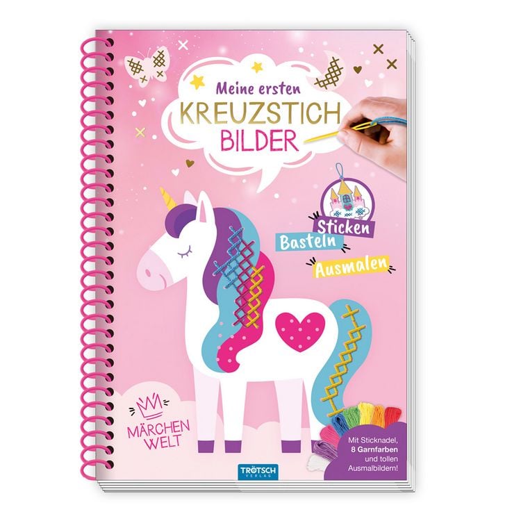 Produktbild: Tr&ouml;tsch Bastelbuch Besch&auml;ftigungsbuch Meine ersten Kreuzstichbilder M&auml;rchenwelt