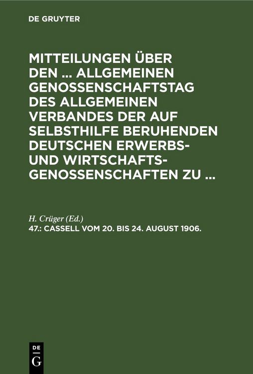 Produktbild: Cassell, vom 20. bis 24. August 1906.