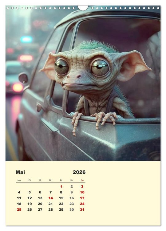 Produktbild: Kleine Gangster. Lustige Monster im Alltag (Wandkalender 2026 DIN A3 hoch), CALVENDO Monatskalender
