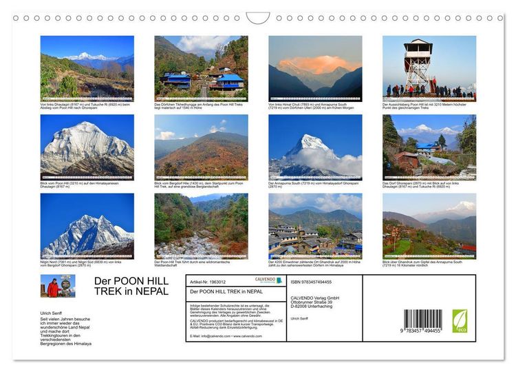 Produktbild: Der POON HILL TREK in NEPAL (Wandkalender 2026 DIN A3 quer), CALVENDO Monatskalender