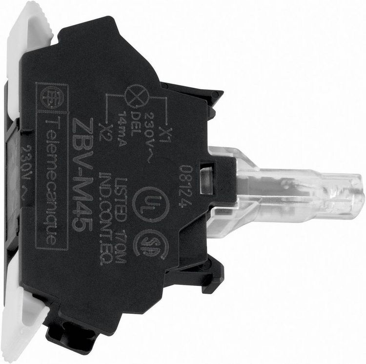 Produktbild: Schneider Electric ZBVB15 LED-Element mit Lampenfassung Wei&szlig; 24 V/DC, 24 V/AC 1 St.